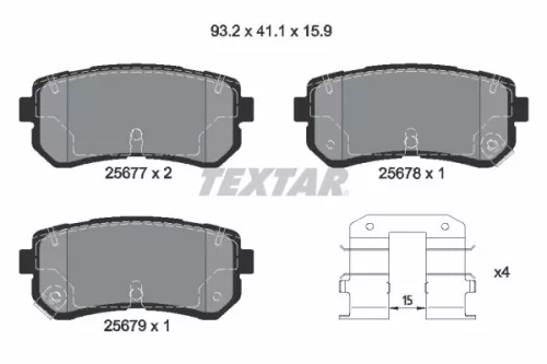 Brake Pad Set, disc brake TEXTAR 2567701)
