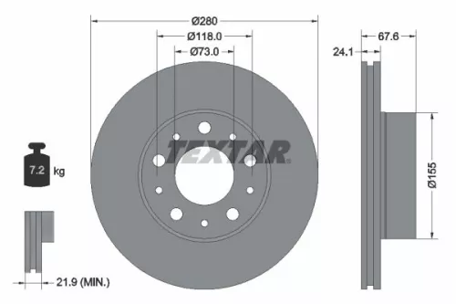 Brake Disc TEXTAR 92275105)
