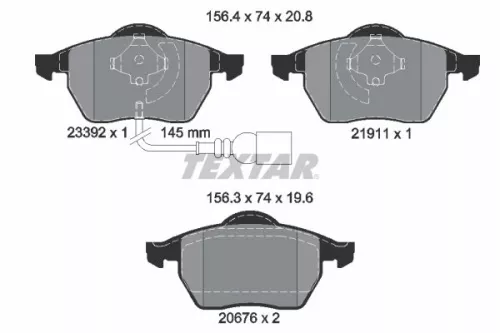 Brake Pad Set, disc brake TEXTAR 2339201)