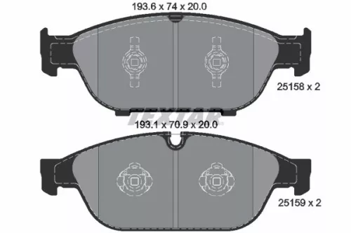 Remblokkenset, schijfrem TEXTAR 2515802)