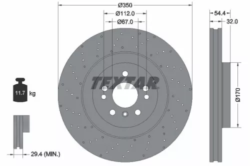 Remschijf TEXTAR 92254405)