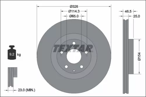 Remschijf TEXTAR 92337603)