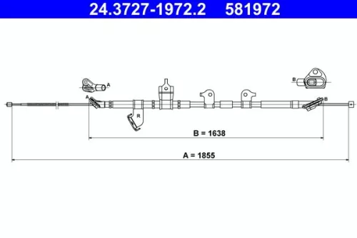 Kabeltrek, parkeerrem ATE 24.3727-1972.2)