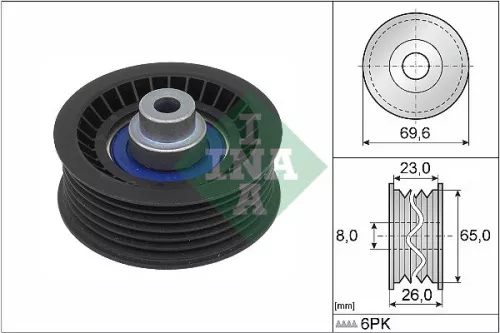 Ombuigings-/geleidingspoelie, V-geribbelde riem Schaeffler INA 532 0917 10)