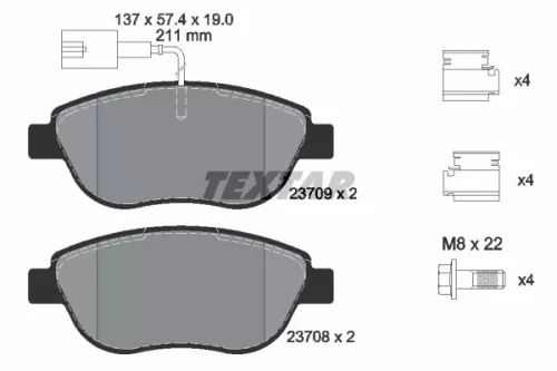 Brake Pad Set, disc brake TEXTAR 2370901)