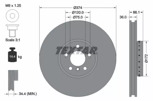 Remschijf TEXTAR 92266325)