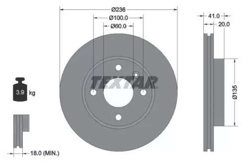 Remschijf TEXTAR 92278703)