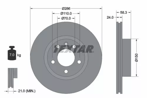 Remschijf TEXTAR 92066903)