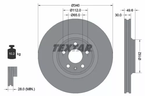 Remschijf TEXTAR 92160505)