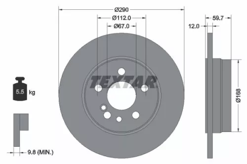 Remschijf TEXTAR 92056900)