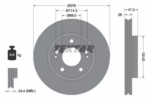 Remschijf TEXTAR 92131000)