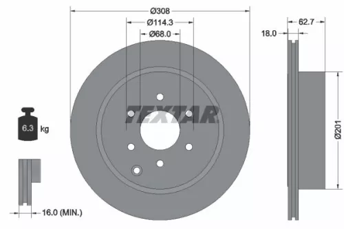 Remschijf TEXTAR 92181603)