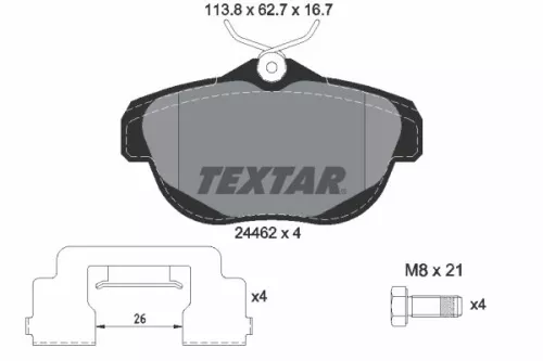 Remblokkenset, schijfrem TEXTAR 2446201)