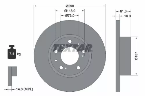 Remschijf TEXTAR 92042900)