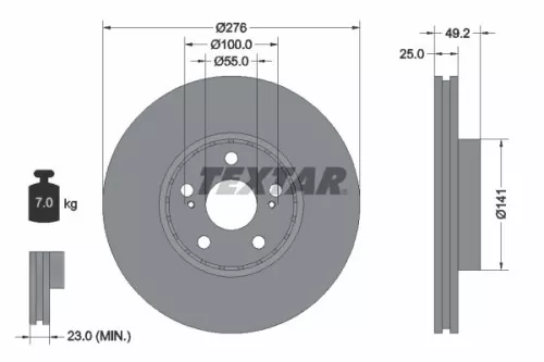 Remschijf TEXTAR 92126403)
