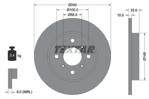Remschijf TEXTAR 92153300)