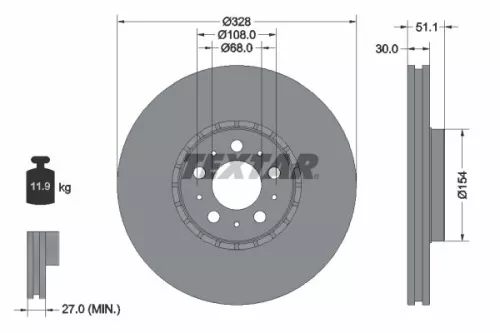 Remschijf TEXTAR 92284105)
