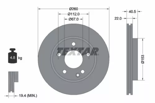 Remschijf TEXTAR 92091303)