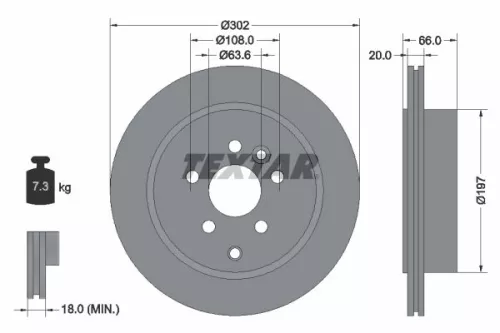 Remschijf TEXTAR 92162803)