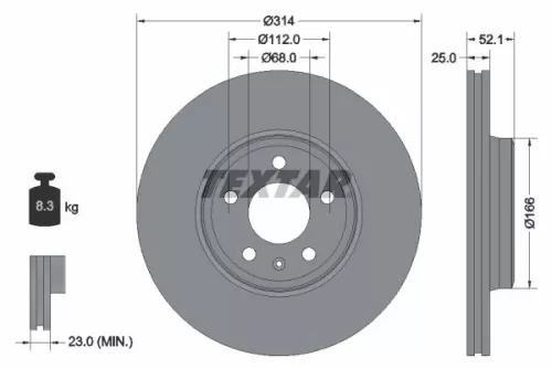 Remschijf TEXTAR 92282905)
