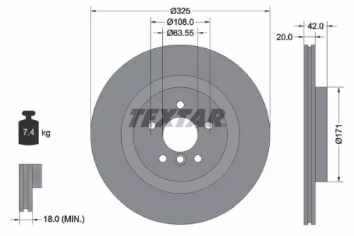 Remschijf TEXTAR 92318105)