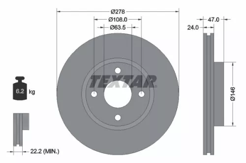 Remschijf TEXTAR 92075400)