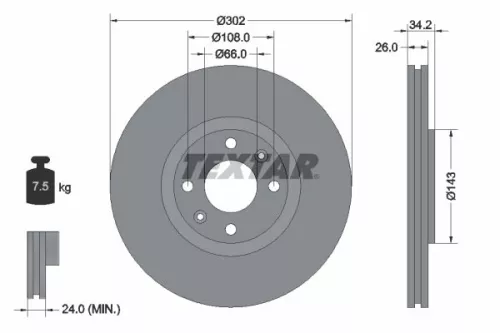 Remschijf TEXTAR 92168503)