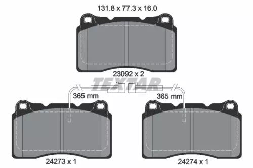 Brake Pad Set, disc brake TEXTAR 2427301)