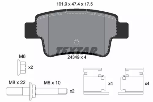 Brake Pad Set, disc brake TEXTAR 2434903)