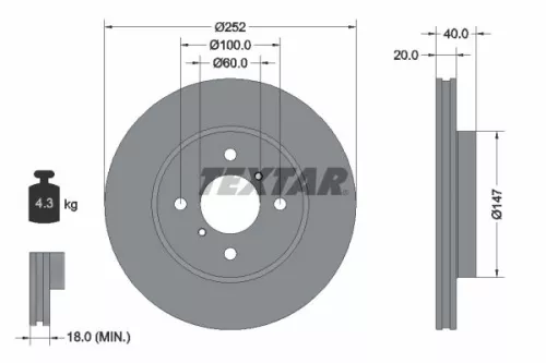 Remschijf TEXTAR 92292903)