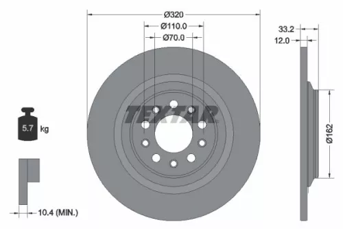 Remschijf TEXTAR 92304103)