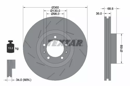 Remschijf TEXTAR 92214005)