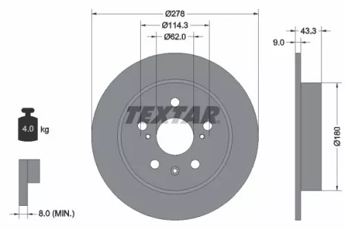 Remschijf TEXTAR 92225303)