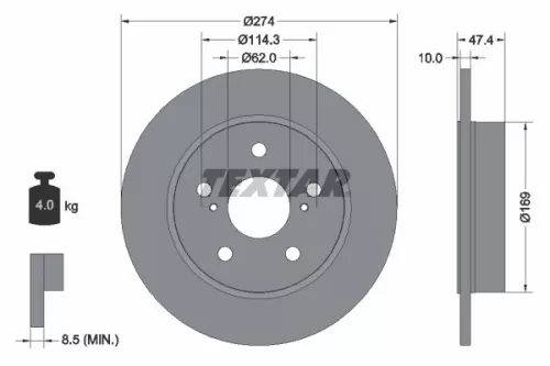 Remschijf TEXTAR 92321103)