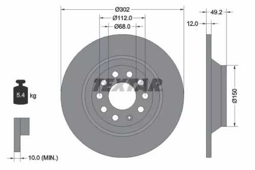 Remschijf TEXTAR 92132503)
