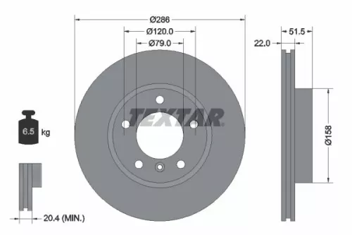 Remschijf TEXTAR 92055605)