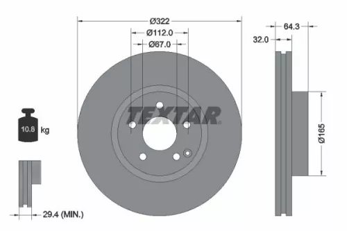 Remschijf TEXTAR 92163503)