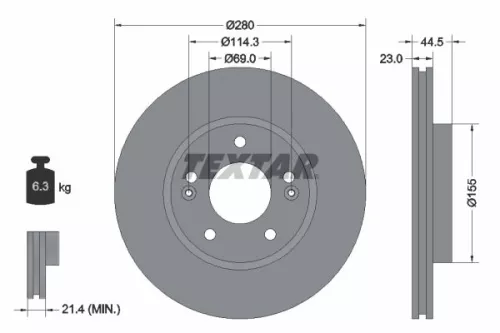 Remschijf TEXTAR 92243103)