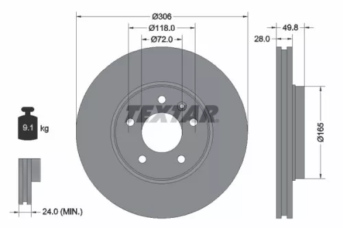 Brake Disc TEXTAR 92116005)