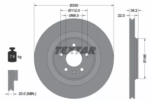 Remschijf TEXTAR 92160303)