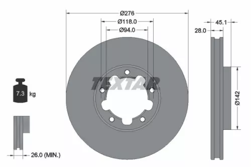 Remschijf TEXTAR 92324003)