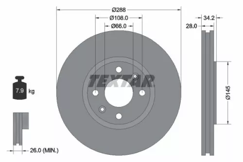Remschijf TEXTAR 92107800)
