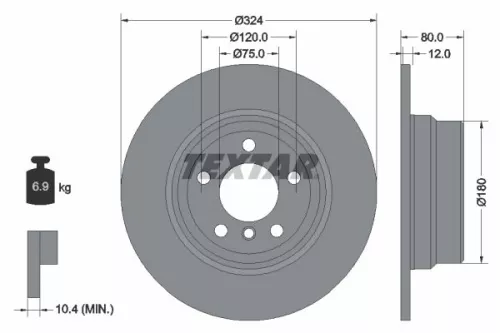 Remschijf TEXTAR 92107403)