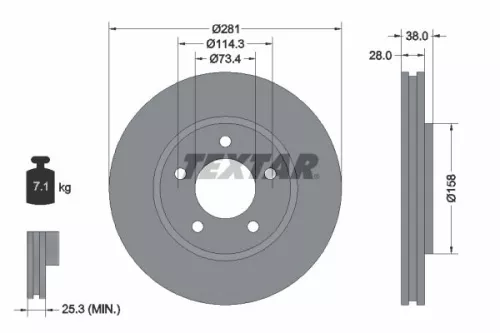 Remschijf TEXTAR 92108300)