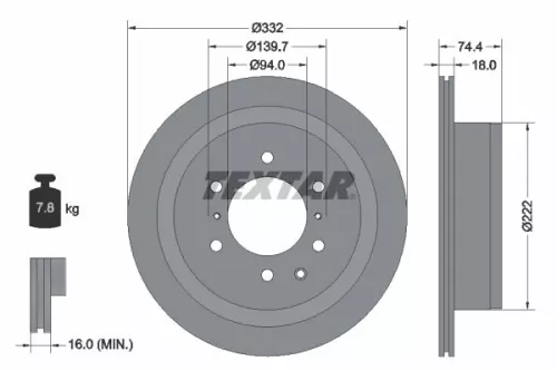 Remschijf TEXTAR 92167303)
