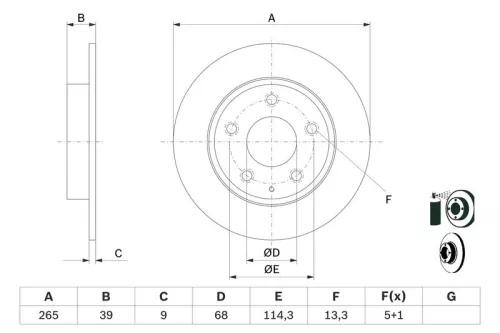 Remschijf BOSCH 0 986 479 E54)