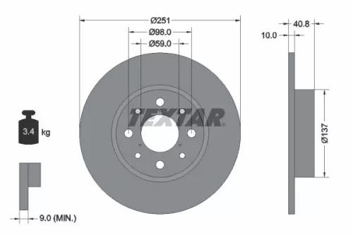 Remschijf TEXTAR 92202303)
