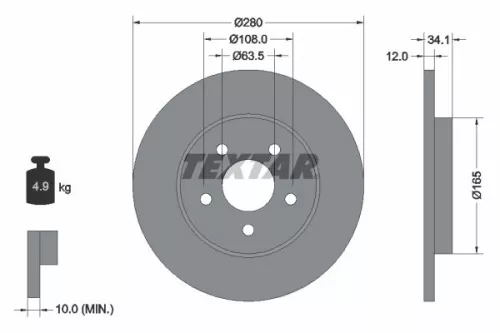 Remschijf TEXTAR 92109703)