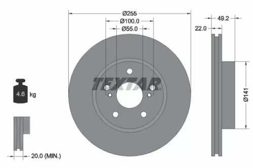 Remschijf TEXTAR 92179503)
