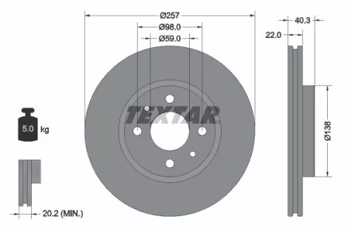 Brake Disc TEXTAR 92069603)